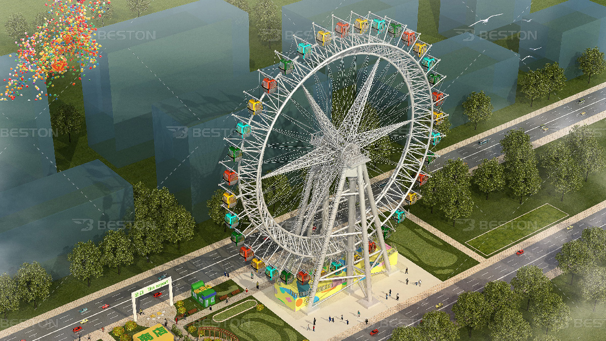 Ferris wheel ride in the amusement park 